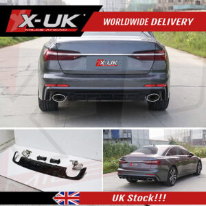 A6 S6 C8 4K 2018-2021 Audi Sport style front bumper and rear diffuser