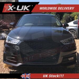 Audi A1 S1 2015-2017 to RS1 style gloss black honeycomb mesh grill