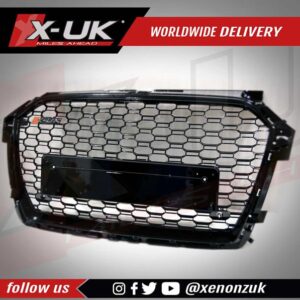 Audi A1 S1 2015-2017 to RS1 style gloss black honeycomb mesh grill