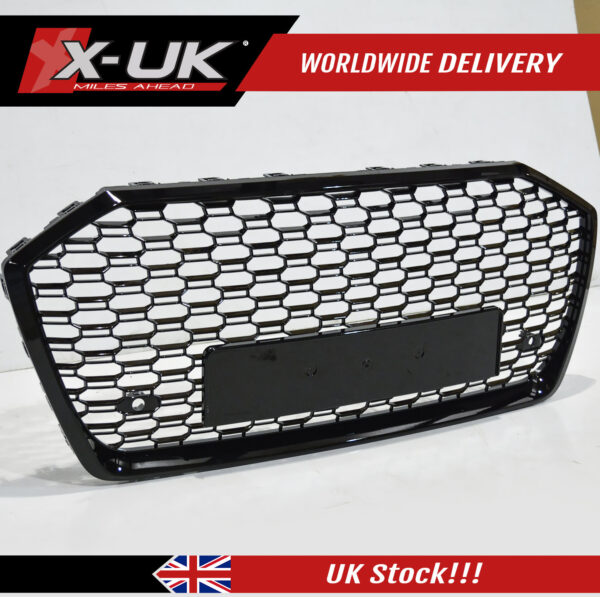 Audi A6 S6 C8 4K 2018-2020 RS6 style front honeycomb mesh grill gloss black