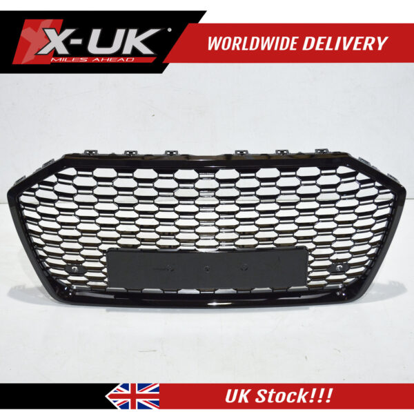 Audi A6 S6 C8 4K 2018-2020 RS6 style front honeycomb mesh grill gloss black