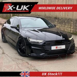 Audi A7 4K8 2018-2020 gloss black front splitter lip