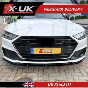 Audi A7 4K8 2018-2020 gloss black front splitter lip