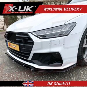 Audi A7 4K8 2018-2020 gloss black front splitter lip