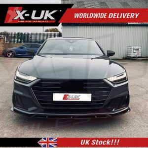 Audi A7 4K8 2018-2020 gloss black front splitter lip