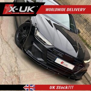 Audi A7 4K8 Sline 2018-2020 gloss black front splitter and rear diffuser