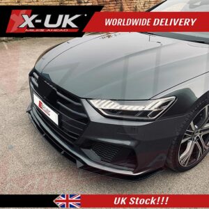 Audi A7 4K8 Sline 2018-2020 gloss black front splitter and rear diffuser