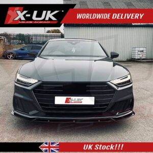 Audi A7 4K8 Sline 2018-2020 gloss black front splitter and rear diffuser