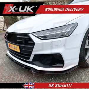 Audi A7 4K8 Sline 2018-2020 gloss black front splitter and rear diffuser