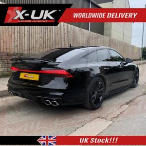 Audi A7 4K8 Sline 2018-2020 gloss black front splitter and rear diffuser