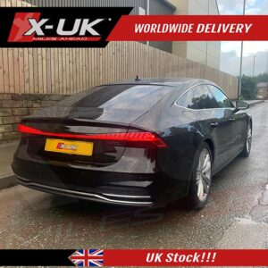 Audi A7 4K8 Sline 2018-2020 gloss black front splitter and rear diffuser