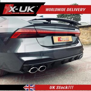 Audi A7 4K8 Sline 2018-2020 gloss black front splitter and rear diffuser