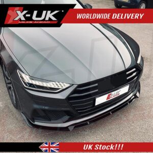 Audi A7 4K8 Sline 2018-2020 gloss black front splitter and rear diffuser