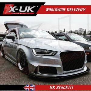 Audi RS3 8v 2012-2016 black FRP front lower splitter lip extension