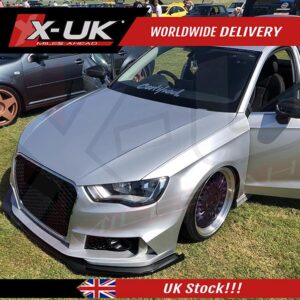 Audi RS3 8v 2012-2016 black FRP front lower splitter lip extension