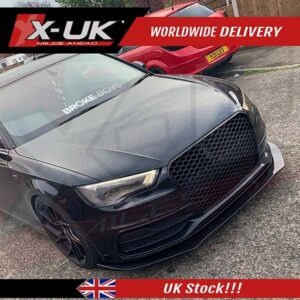 Audi RS3 8v 2012-2016 black FRP front lower splitter lip extension