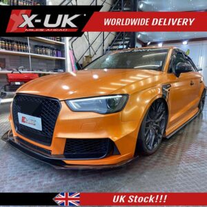 Audi RS3 8v 2012-2016 black FRP front lower splitter lip extension