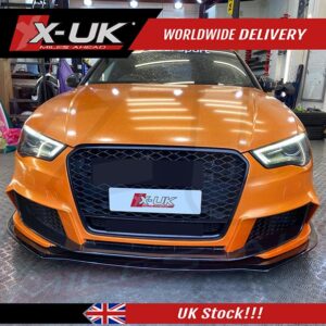 Audi RS3 8v 2012-2016 black FRP front lower splitter lip extension