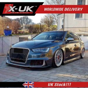 Audi RS3 8v 2012-2016 black FRP front lower splitter lip extension