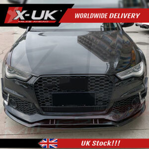 Audi RS6 style front bumper with lower splitter lip and canards