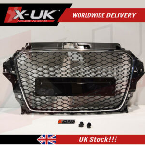 RS3 style front grill black and chrome for Audi A3 S3 8V 2012-2015