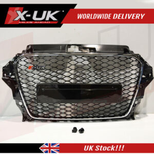 RS3 style front grill black and chrome for Audi A3 S3 8V 2012-2015