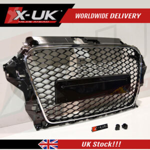 RS3 style front grill black and chrome for Audi A3 S3 8V 2012-2015