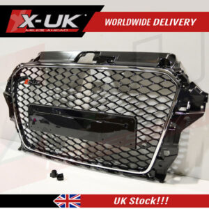 RS3 style front grill black and chrome for Audi A3 S3 8V 2012-2015