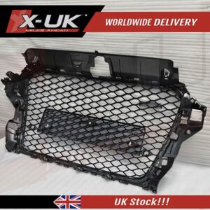 RS3 style front grill gloss black for Audi A3 S3 8V 2012-2015