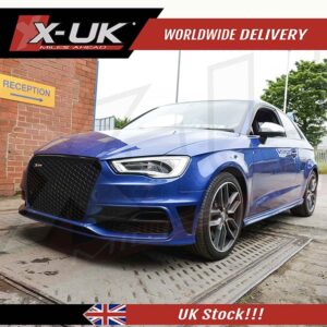 RS3 style front grill gloss black for Audi A3 S3 8V 2012-2015