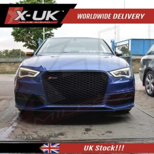 RS3 style front grill gloss black for Audi A3 S3 8V 2012-2015