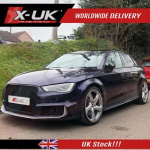 RS3 style front grill gloss black for Audi A3 S3 8V 2012-2015