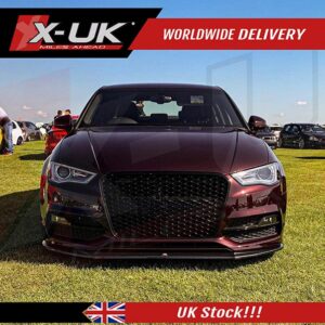 RS3 style front grill gloss black for Audi A3 S3 8V 2012-2015