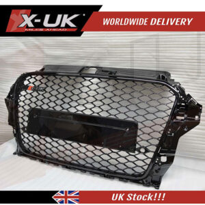 RS3 style front grill gloss black for Audi A3 S3 8V 2012-2015