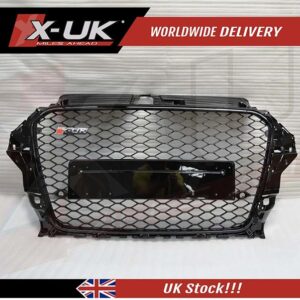 RS3 style front grill gloss black for Audi A3 S3 8V 2012-2015