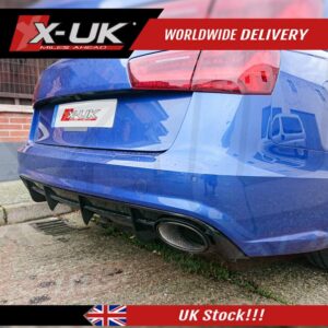 RS6 style rear diffuser for Audi A6 C7 S-line 2016-2018 black edition