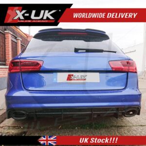 RS6 style rear diffuser for Audi A6 C7 S-line 2016-2018 black edition