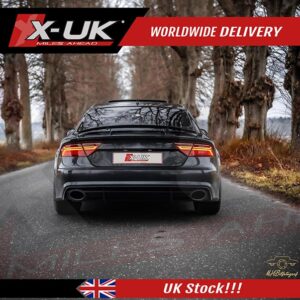 RS7 style rear diffuser for Audi A7 S-line 2015-2017 black edition