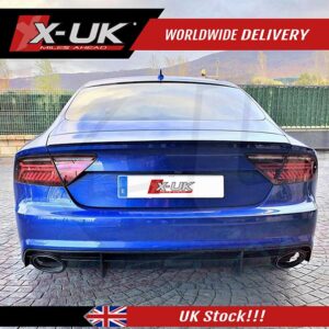 RS7 style rear diffuser for Audi A7 S-line 2015-2017 black edition