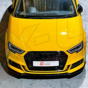 Audi A3 8V S-Line S3 Saloon 2016-2018 gloss black front splitter lip