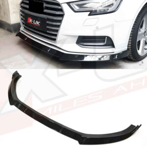 Audi A3 8V S-Line S3 Saloon 2016-2018 gloss black front splitter lip