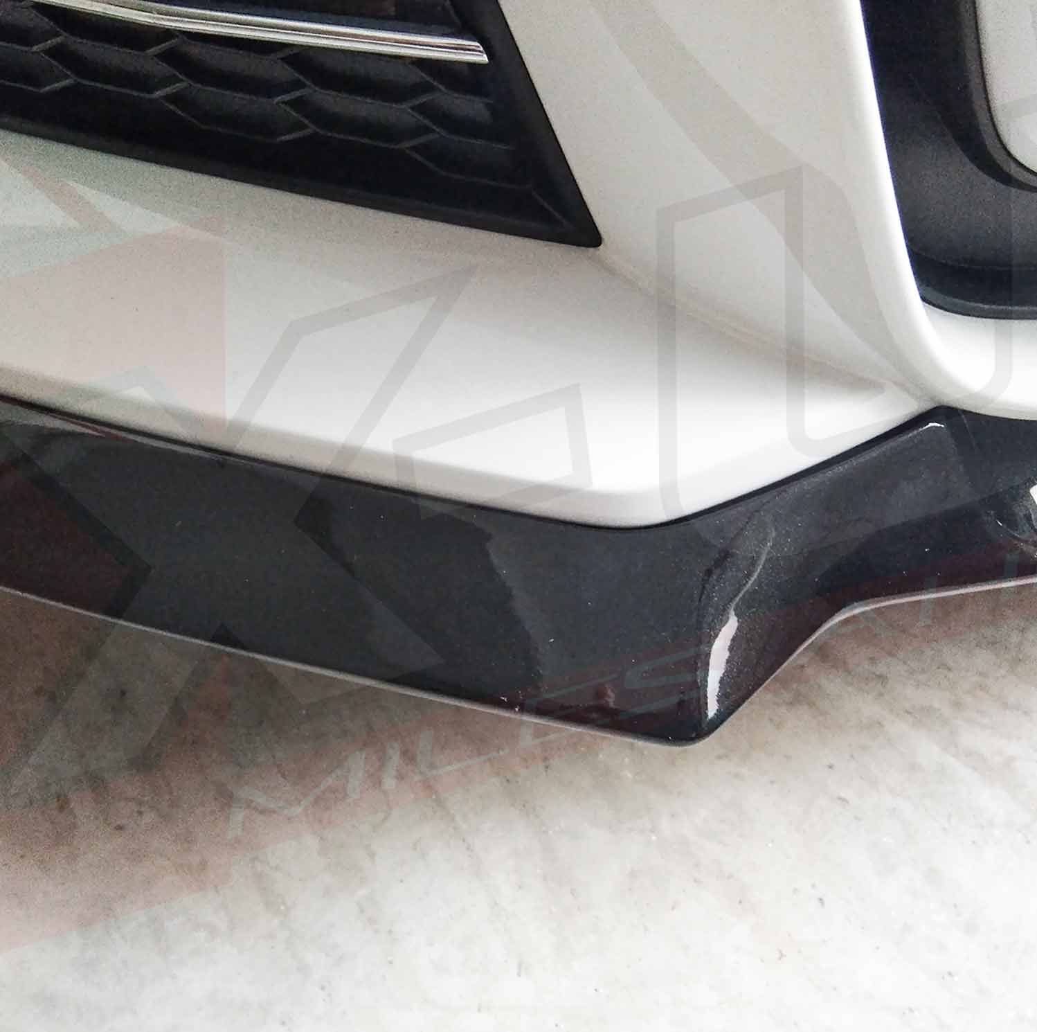 Audi A3 8V S-Line S3 Saloon 2016-2018 gloss black front splitter lip