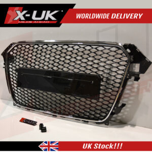 RS4 style front grill black and chrome for Audi A4 S4 B8.5 2013-2015