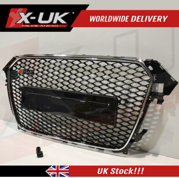 RS4 style front grill black and chrome for Audi A4 S4 B8.5 2013-2015