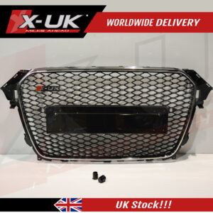 RS4 style front grill black and chrome for Audi A4 S4 B8.5 2013-2015