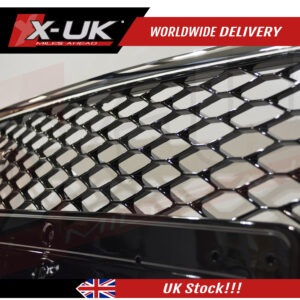 RS4 style front grill for Audi A4 S4 2008-2012 B8 black with chrome surround