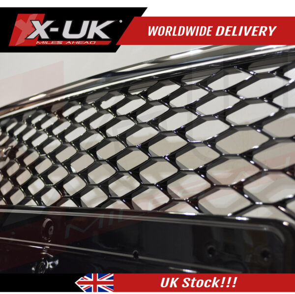 RS4 style front grill for Audi A4 S4 2008-2012 B8 black with chrome surround