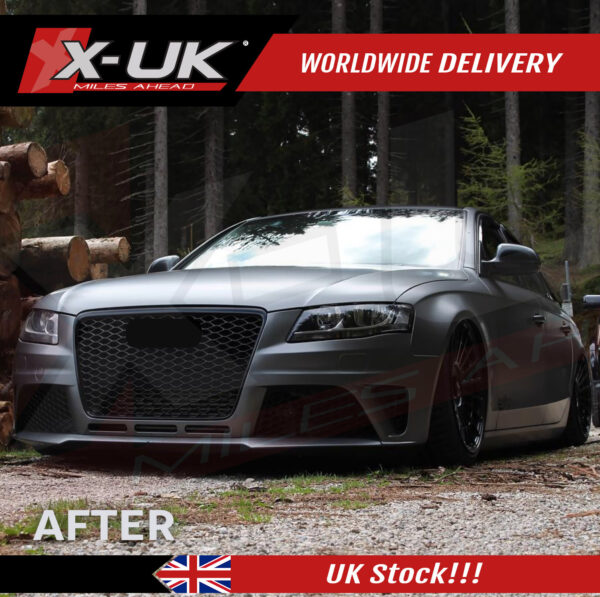 RS4 style front bumper body kit conversion for Audi A4 S4 2008-2012 B8