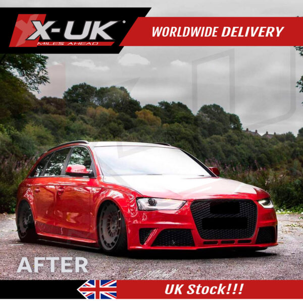 RS4 style front bumper conversion for Audi A4 S4 2013-2015 B8.5