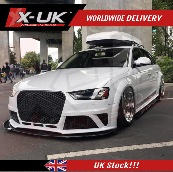 RS4 style front grill black and chrome for Audi A4 S4 B8.5 2013-2015